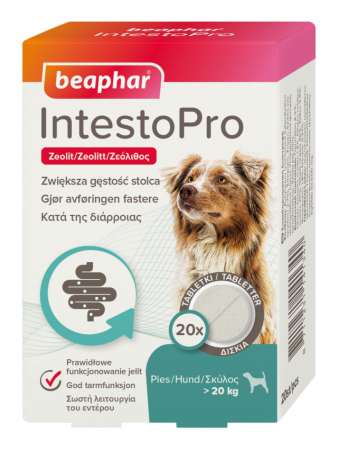 Tabletki na biegunkę i rozwolnienie dla psów wspomagające funkcje jelit IntestoPro 20ml